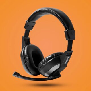 Wired Headset with Adjustable Headband & Noise-Isolating Mic Set